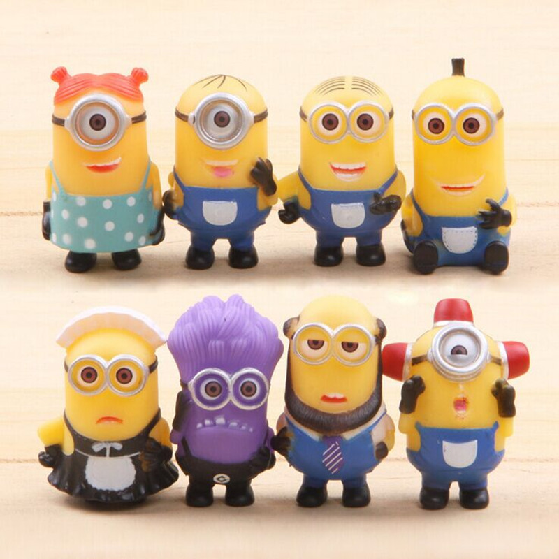 8PCS/lot Despicable Me 2 Minions action Figure toy Sets Christmas Gifts ...