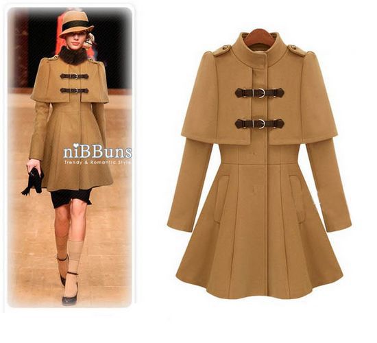 [S-1139] cloak opera capedouble breasted Collect Waist WOOL COATS long ...